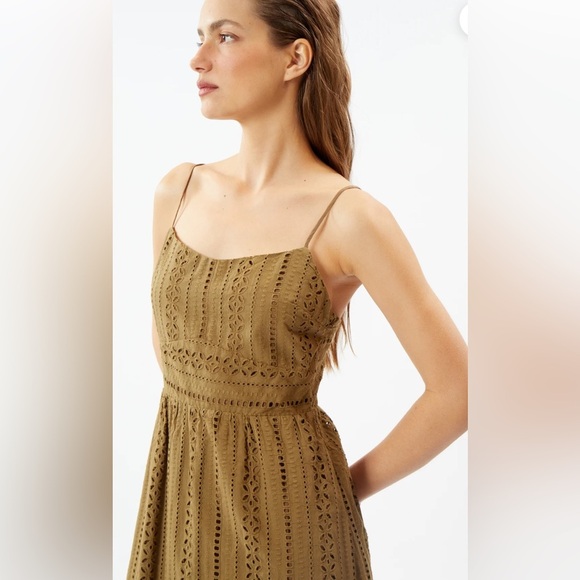 NWT! DELUC Masson Dress Brown Eyelet Size Small - Picture 5 of 13